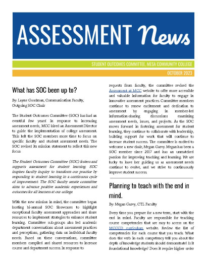 Assessment News, Oct 2023
