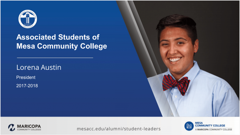 MCC’s current student body president, Lorena Austin, is featured in the new digital display.