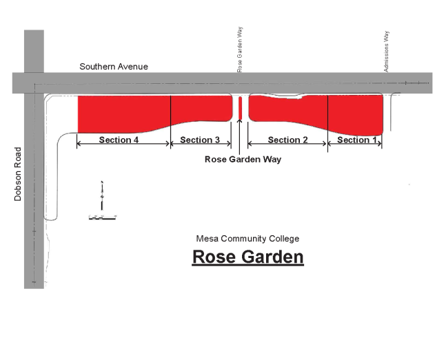 Map of rose garden sections