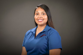 Picture of Jasmine in a blue MCC Thunderbird polo shirt