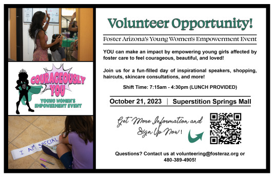 Foster Arizona Young Women's Empowerment Flyer