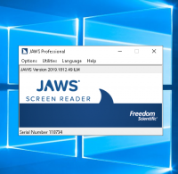 Image of JAWS for windows homescreen