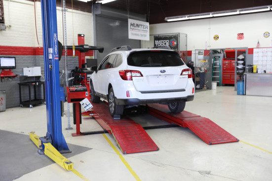 Subaru Outback on lift