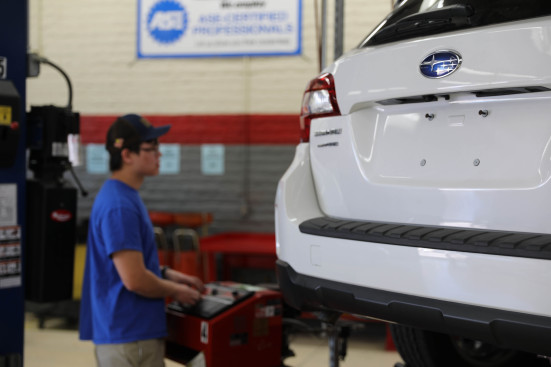 Subaru Outback on lift