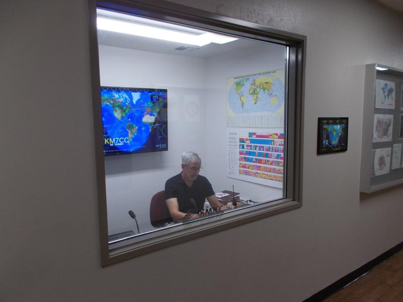 Photo of ham making QSO's with the world