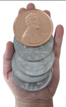 Photo of oversized coins
