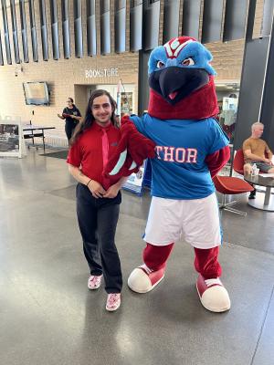 Liam Tubman with Thor at Thunderbird Kickoff