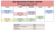 Spring 24 Group Fitness Schedule (Red Mountain)