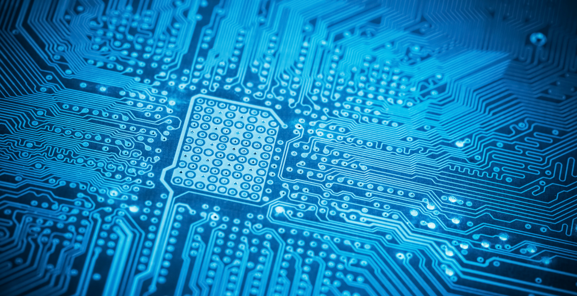 Zoomed in image of a microchip