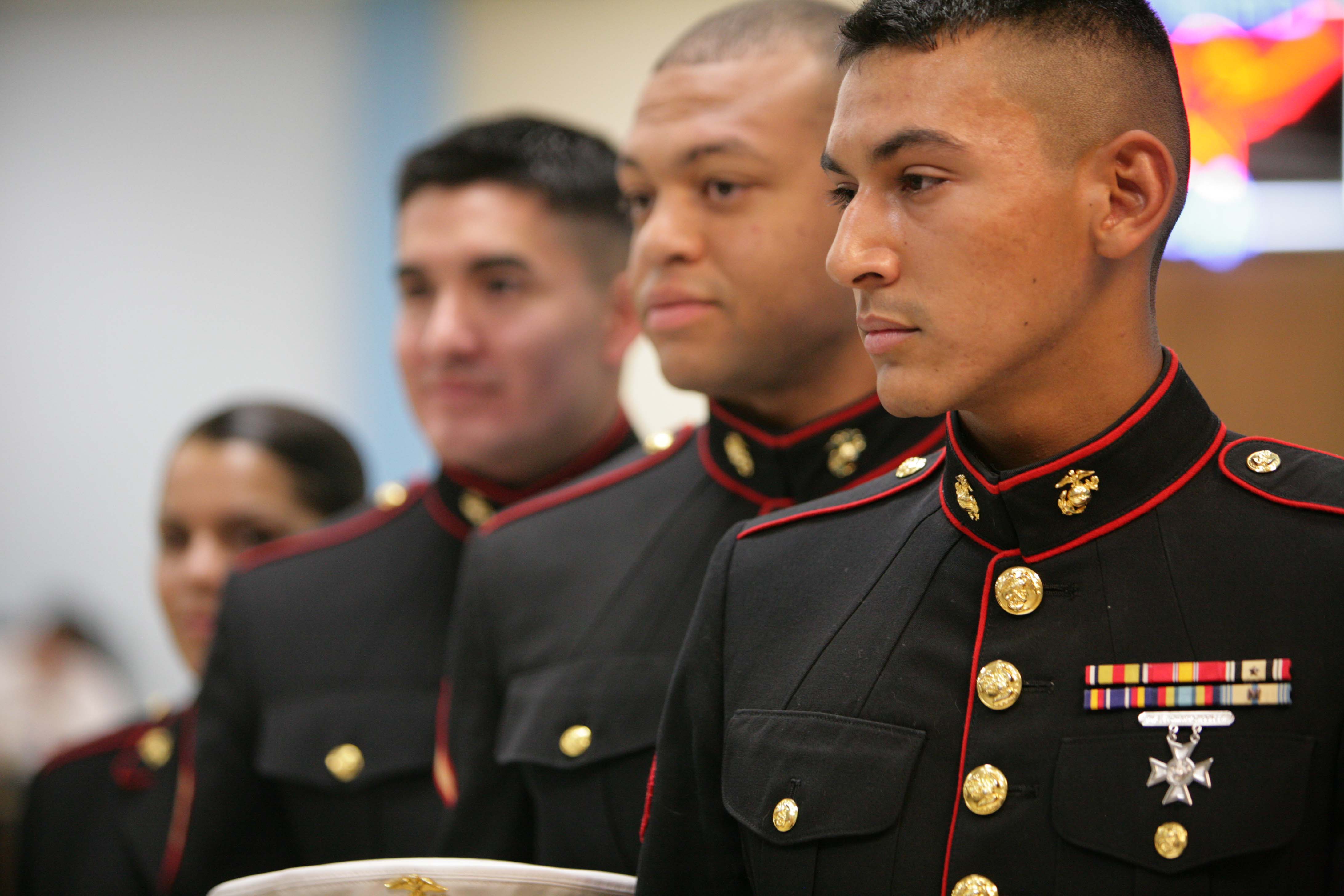 Military service members in uniform