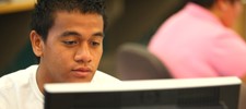 Male student with laptop