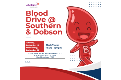 Blood Drive @ Southern & Dobson September 16-17! 