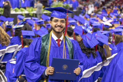 A graduate during the 2023 commencement ceremony. 