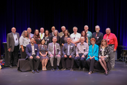 Group photo of past and present Hall of Fame Honorees with MCC President Dr. Richard Daniel. 