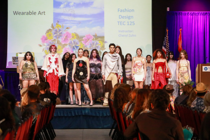 Group photo of models from student fashion show