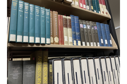 Books on shelves