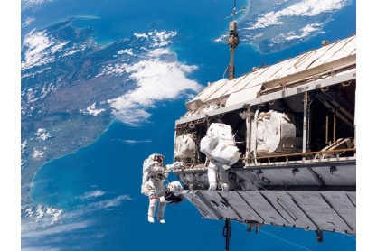 International Space Station above earth