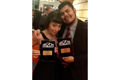 2018 ariZoni award recipients: Lily Gastelumfor, Best Actress in a Supporting Role and Steven May, Best Sound Design. 