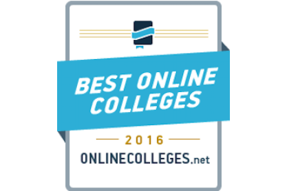 Graphic with text Best Online Colleges 2016 - OnlineColleges.net.