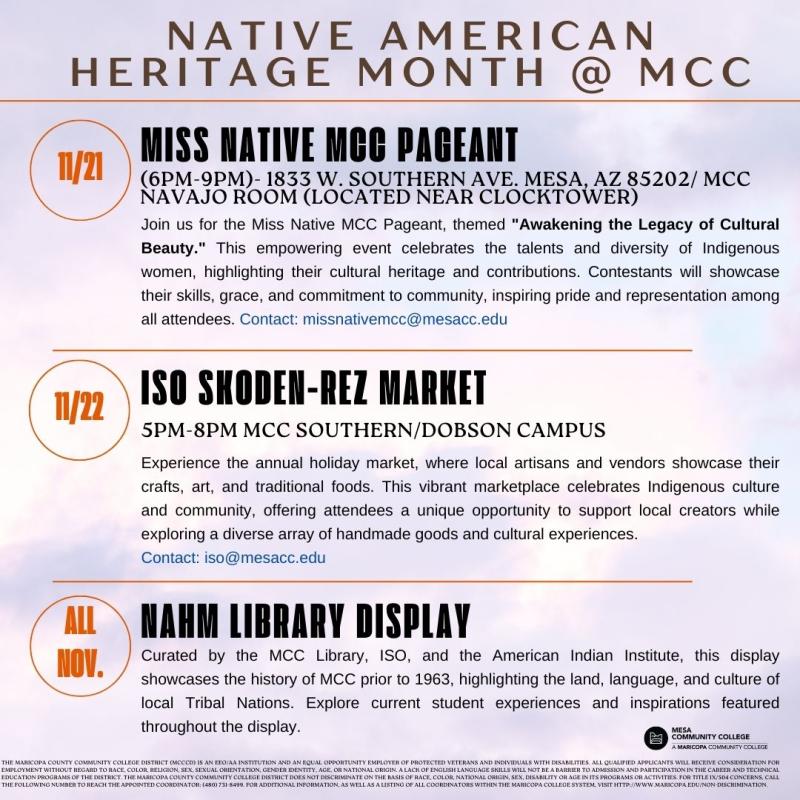 Join Us for Native American Heritage Month at MCC!