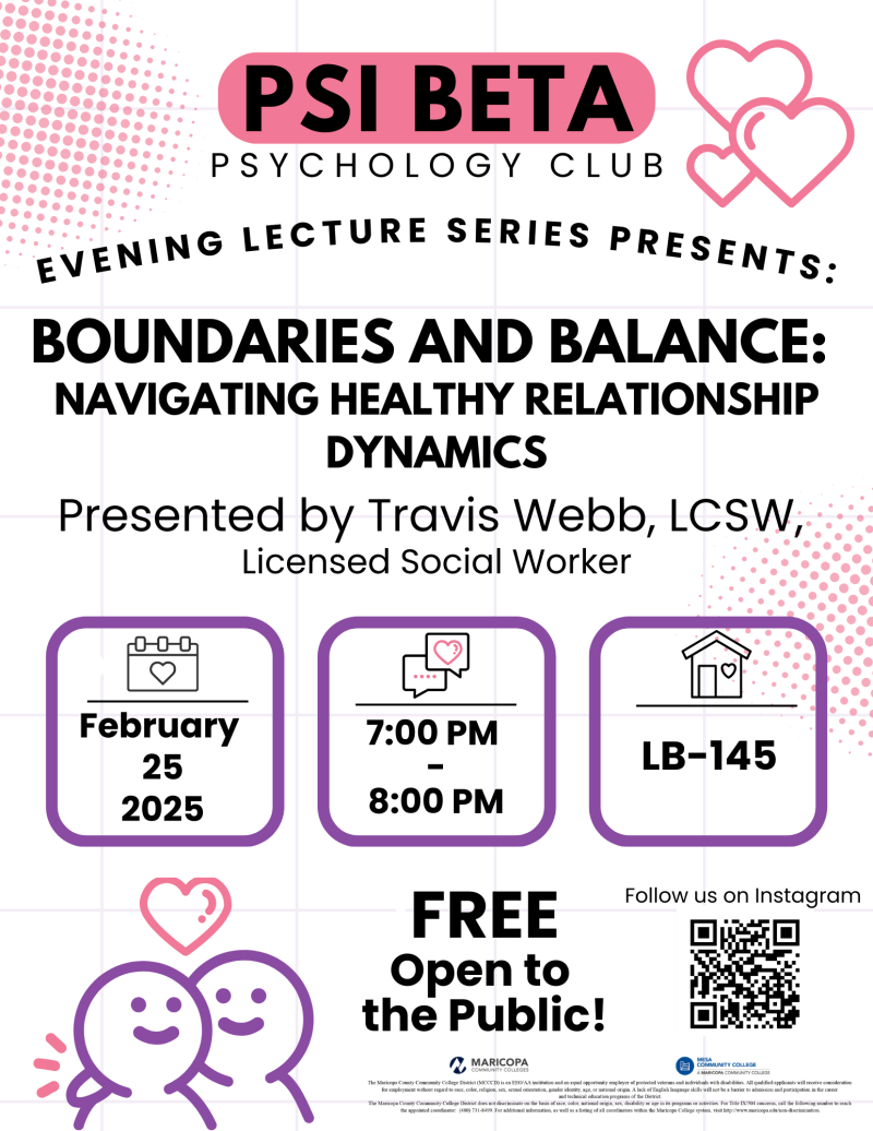 Psi Beta Evening Lecture Series: Navigating Personal Relationships
