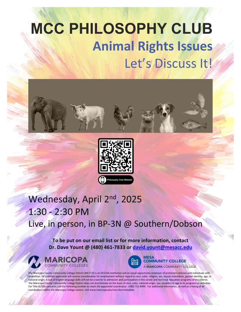 Philosophy Club: Animal Rights Issues!