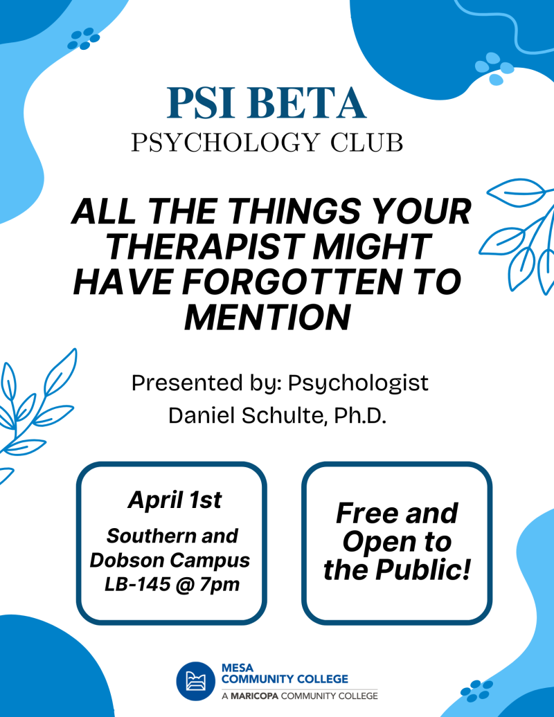 Psi Beta Evening Lecture