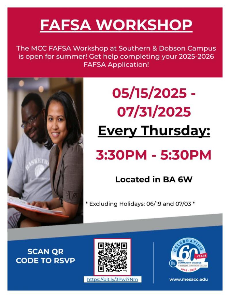 Summer FAFSA Workshops!