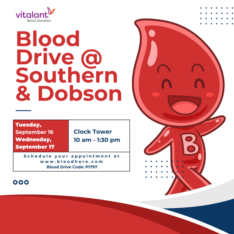 Blood Drive @ Southern & Dobson September 16-17! 