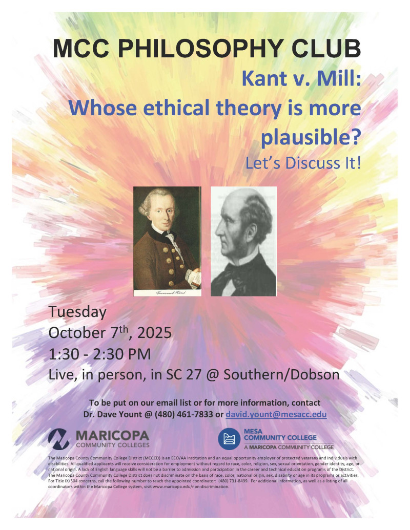Philosophy Club: Kant v. Mill