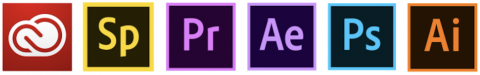 Adobe Creative Cloud, Spark, Premiere, After Effects, Photoshop, and Illustrator logos