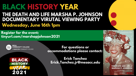 The Death and Life of Marsh P. Johnson documentary flyer