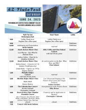 Schedule of events for the AZ FluteFest 2023