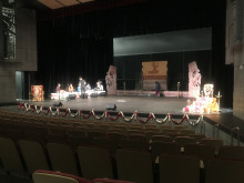 Band and alter set up on stage for dance performance