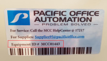 Machine Number highlighted in red