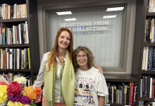 MCC Art Department Chair Gingher Leyendecker and Dr. Carole Drachler in the Art History Library at MCC. 