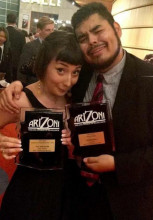 2018 ariZoni award recipients Lily Gastelum for Best Actress in a Supporting Role for Story Theatre; and, to Steven May for Best Sound Design for Eurydice.