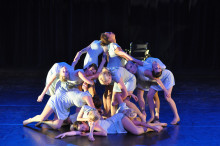 Dancers creating a clumped shape
