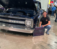 Charles with his customized 1969 Chevy C10 at SEMA’s annual 2023 show in Las Vegas