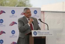MCC President Dr. Richard Daniel provides remarks during the grand opening ceremony.