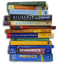 Stack of text books