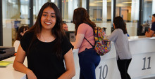Students in the Enrollment Center