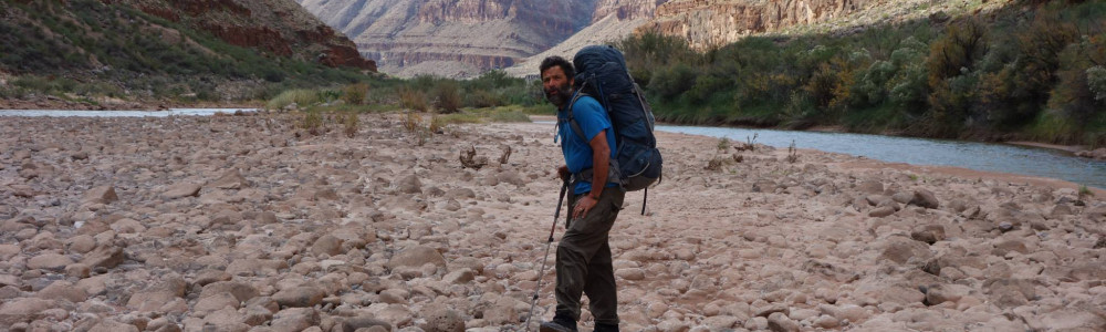 Andrew Holycross hiking inside the Grand Canyon.