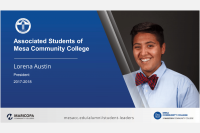 MCC’s current student body president, Lorena Austin, is featured in the new digital display.