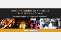 Flier with information about the 2106-2017 MCC Arts Season