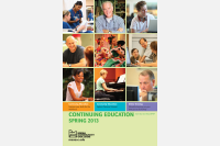 Spring 2013 flier featuring students in various settings