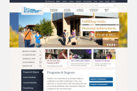 Image of new MCC homepage of website, with tabs, links and information about the college