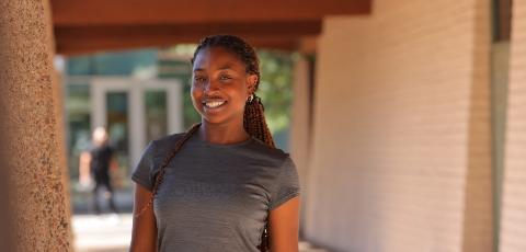 Female student looking at the camera