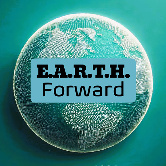 Green globe graphic for EARTH Forward.