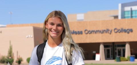 Female student looking at camera